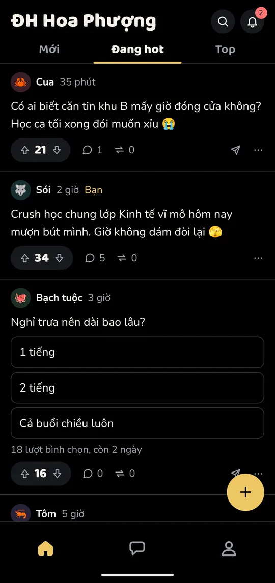 Bảng tin Đang hot của một trường